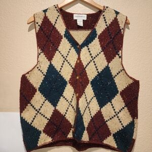 Cozy Argyle V-Neck Sweater Vest